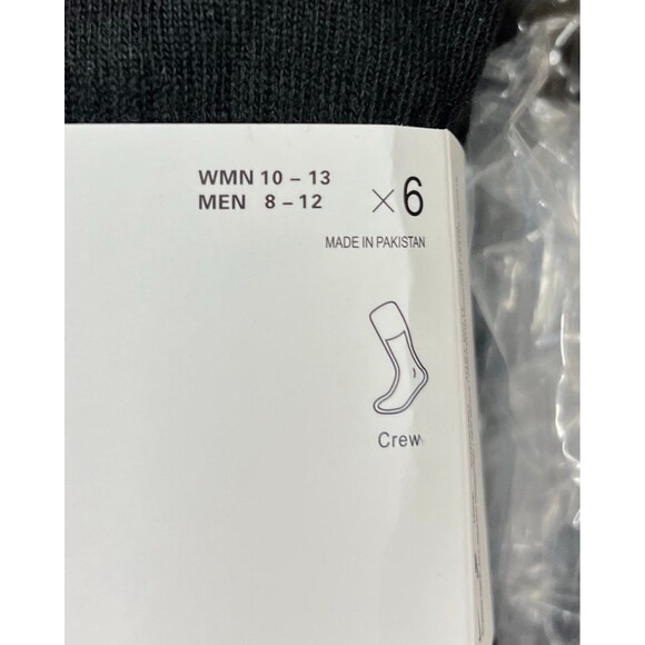Nike Everyday Men’s Black Crew Socks 6 Pack Long Size M 8-12 - Picture 4 of 5